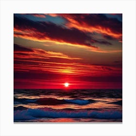 Sunset Over The Ocean 146 Canvas Print