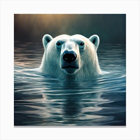 Swimming Polar Bear Canvas Print