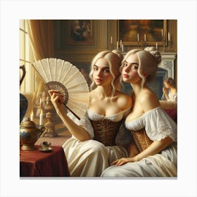 Two Women In A Room Canvas Print