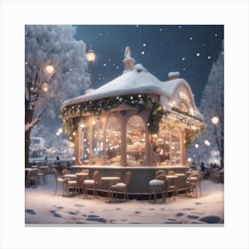 Whimsical Winter Cafe 2 Canvas Print