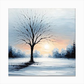 Tree In The Snow Canvas Print