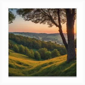 Sunset on the Hill Canvas Print