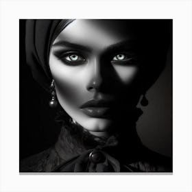 Black And White Portrait Of A Woman 27 Canvas Print