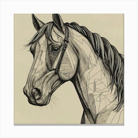 Default Horse Artwork Picasso Style Drawing 2 Canvas Print