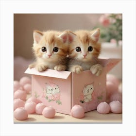 Kittens In A Box Canvas Print