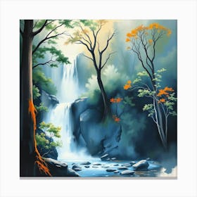 Waterfall In The Forest Canvas Print