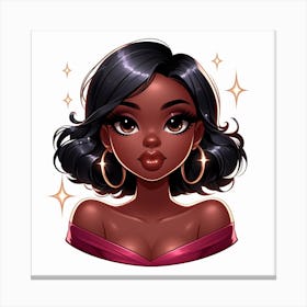 Black Girl With Hoop Earrings Canvas Print