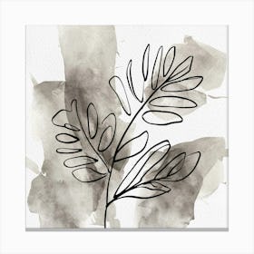 Line Art Leaves Canvas Print