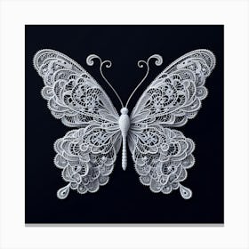 White Lace Butterfly I Canvas Print