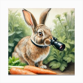 Rabbit With Binoculars 7 Canvas Print