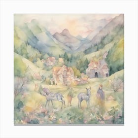 Village In The Mountains Canvas Print