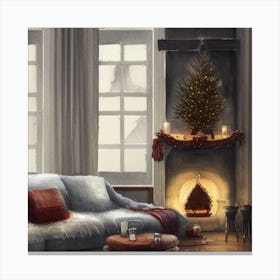 Christmas Living Room Canvas Print