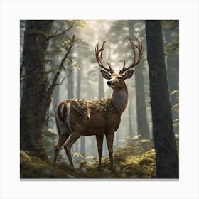 Deer In The Forest 116 Canvas Print