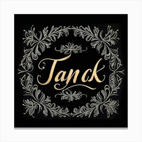 Calligraphic Font Transformation Of The Word Thank You Displayed In A Significant Vantage Point On (4) Canvas Print