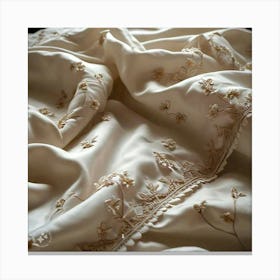 Embroidered Bed Linens Canvas Print