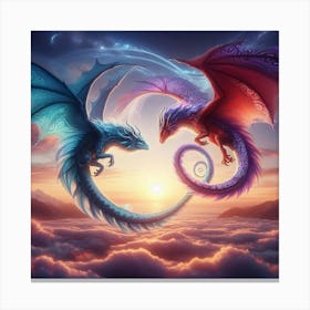 Dragons In The Sky 5 Canvas Print