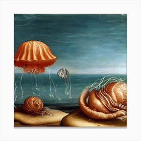 Amber Flying Jelly 4 Canvas Print