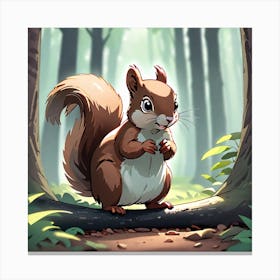 Squirrel In The Woods 31 Canvas Print