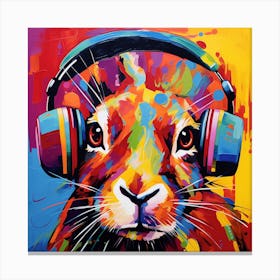 Rabbit With Headphones 2 Canvas Print