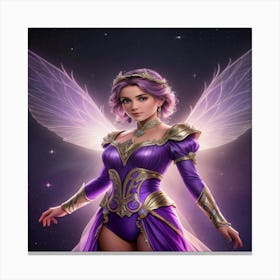 Fairy In Purple Dress Canvas Print