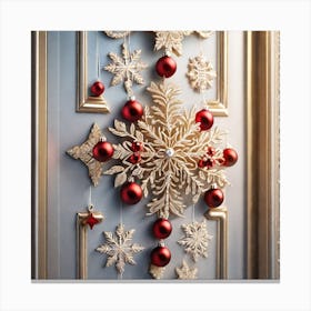 Christmas Decoration On Home Door Miki Asai Macro Photography Close Up Hyper Detailed Trending O (2) Canvas Print