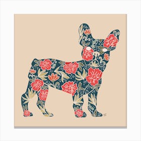 Floral Frenchie Canvas Print