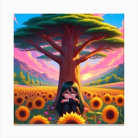 Sunflower Girl 1 Canvas Print