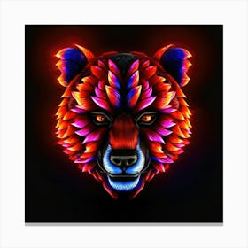 Neon Bear Head 2 Toile