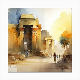 Egyptian Watercolor Painting Canvas Print