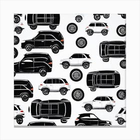 Black And White Cars 1 Canvas Print
