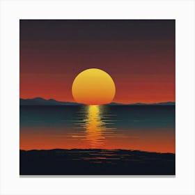 Leonardo Lightning Minimal Sunrise And Sunset Art 3 Canvas Print