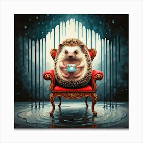 Hedgehog teatime Leinwandbild