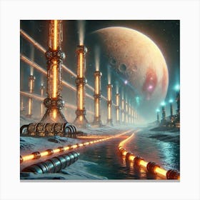 A Sci Fi Depiction Of The Geothermal Energy Grid I Canvas Print