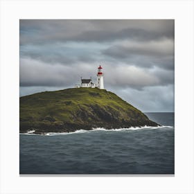 Lighthouse On The Island Canvas Print