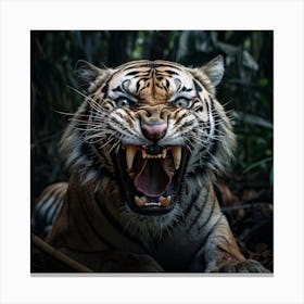 Tiger Roaring 2 Canvas Print
