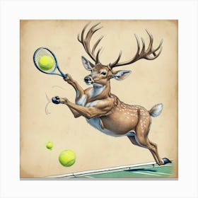 Deer Tennis Canvas Print