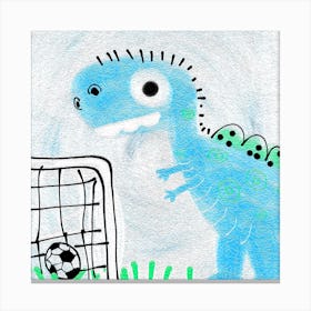 Dinosaur Soccer Canvas Print
