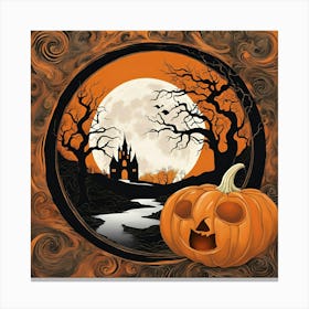 Abstract Halloween Pumpkin Canvas Print