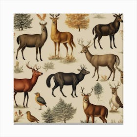 Default Default Vintage Animals For Defferent Seasons Aestethi 0 (1) Canvas Print