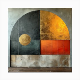 'Architectural Dawn', a masterful blend of geometry and gradient that portrays the break of day as a structured phenomenon. This artwork captures the warmth of the sunrise through a bold partition of form and color, set against a backdrop of textured tranquility.  Abstract Sunrise, Geometric Art, Textured Warmth.  #ArchitecturalDawn, #AbstractGeometry, #SunriseArt.  'Architectural Dawn' is an invitation to infuse your environment with the structured beauty of daybreak. Ideal for modern and minimalist spaces, this piece offers a sophisticated accent that is both thought-provoking and soothing, making it a perfect choice for art lovers and design aficionados alike. Canvas Print