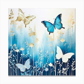 Blue Butterflies Canvas Print