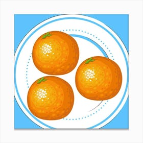 Oranges On A Plate Canvas Print