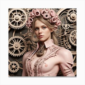 Steampunk Women's Elegant Fashion Cubism Style Canvas Print