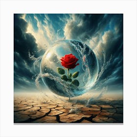 Rose In The Water Canvas Print