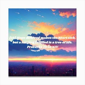 Sunset With Bible Verse Canvas Print