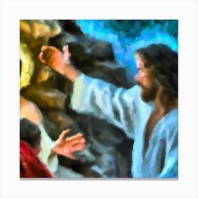 An Impressionist Oil Paint- Jesus Being Tempted By Lucifer Canvas Print