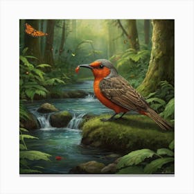 Bird In The Forest Canvas Print