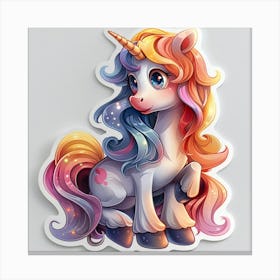 Unicorn Sticker 168 Canvas Print