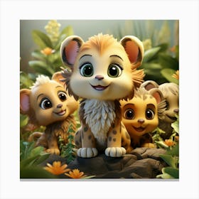 Lion Cubs Canvas Print