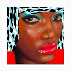 Cool Girl Square Canvas Print